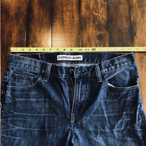 Express Jeans Rocco Slim Skinny Fit Mens size 33x32 Dark blue wash - Picture 5 of 13